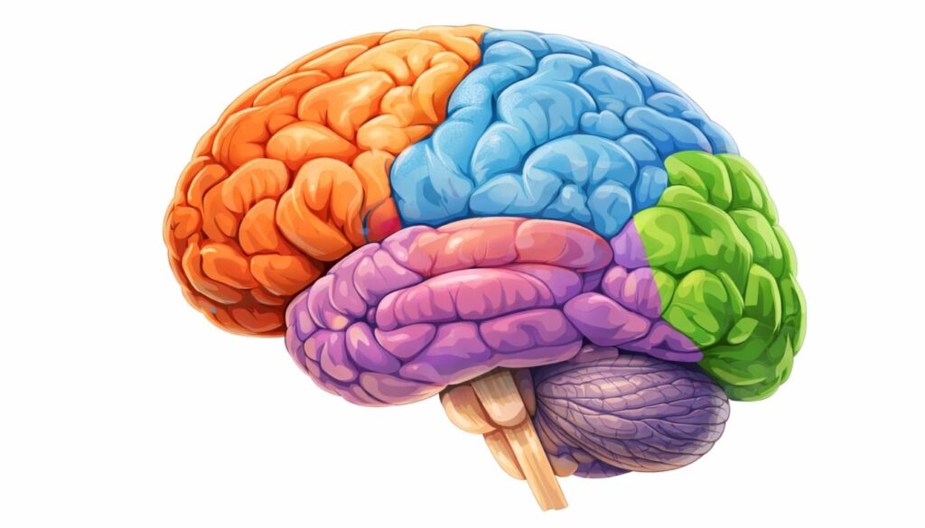 Visualization of interconnected brain regions demonstrating large-scale brain networks and functional connectivity.
